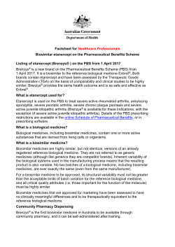 Biosimilar etanercept on the PBS