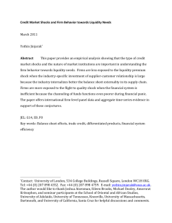 Credit Market Shocks and Firm Behavior towards Liquidity Needs