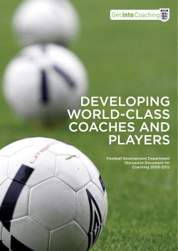 Developing worlD-class coaches anD players