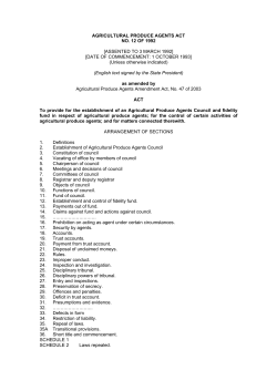 AGRICULTURAL PRODUCE AGENTS ACT NO. 12 OF 1992