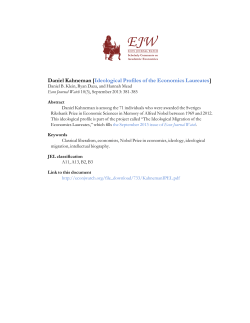 Daniel Kahneman - Econ Journal Watch