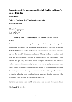 Perceptions of Governance and Social Capital in Ghana`s