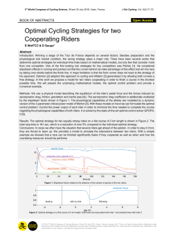 Optimal Cycling Strategies for two Cooperating Riders