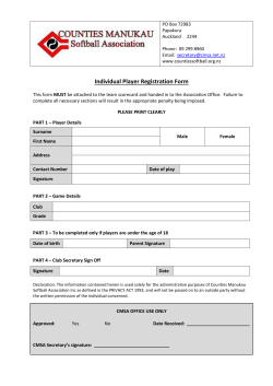 Individual Player Registration Form