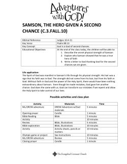 SAMSON, THE HERO GIVEN A SECOND CHANCE (C.3.FALL.10)