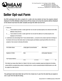 Seller Opt-out Form - Miami Association of Realtors