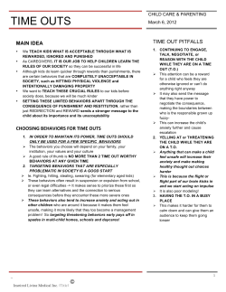 TIME OUTS - Inspired Living Medical