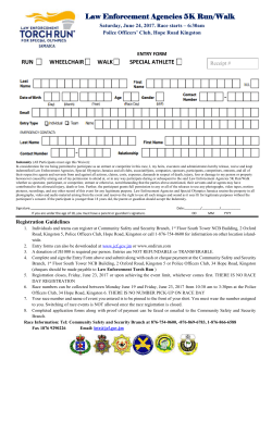 Law Enforcement Agencies 5K Run/Walk APPLICATION FORM