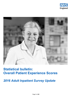 Statistical bulletin: Overall Patient Experience