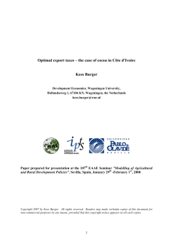 Optimal export taxes &ndash; the case of cocoa in C&ocirc;te d
