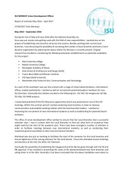 Union Development Officer Report 2016 - 2017