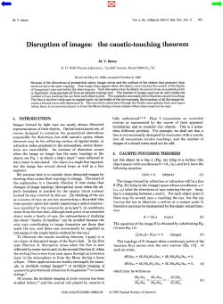 DISRUPTION OF IMAGES: THE CAUSTIC