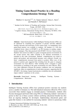 Timing Game-Based Practice in a Reading Comprehension Strategy