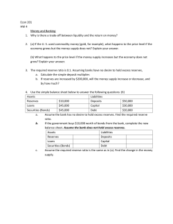 Econ 201 HW 4 Money and Banking Why is there a trade