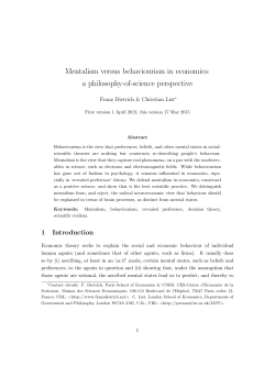 Mentalism versus behaviourism in economics: a philosophy