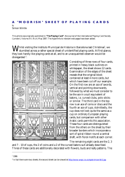 A Moorish Sheet of Playing Cards