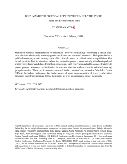 Does Mandated Political Representation help the Poor? Theory and