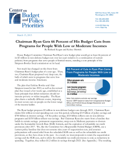 Chairman Ryan Gets 66 Percent of His Budget Cuts from Programs