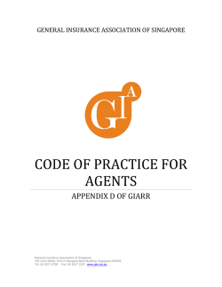Code of Practice for Agents - General Insurance Association Of