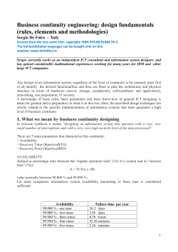 Availability - ICT