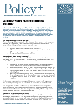Can health visiting make the difference expected?