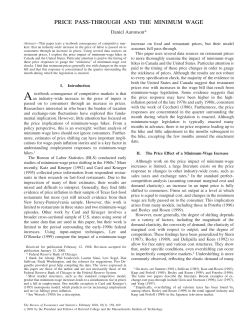 PRICE PASS-THROUGH AND THE MINIMUM WAGE