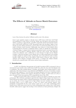 The Effects of Altitude on Soccer Match Outcomes