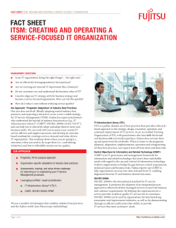 ITSM Strategic Roadmap Factsheet