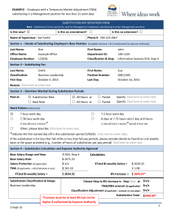 substituting into a management position