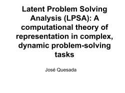 Latent Problem Solving Analysis (LPSA)