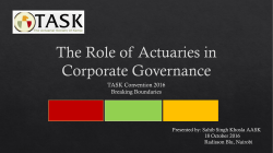 The Role of Actuaries in Corporate Governance