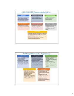 1 (Old) PERFORMS Competencies for Staff (7) New Competencies