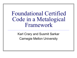 Foundational Certified Code in a Metalogical Context