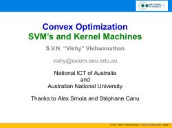 Convex Optimization SVM`s and Kernel Machines