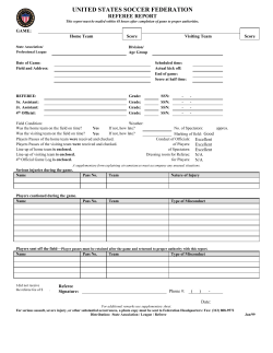 Referee Game Report