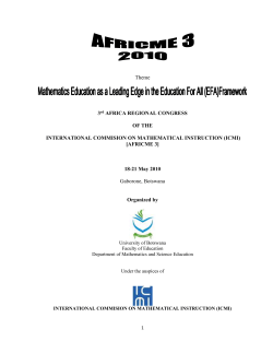 Theme 3rd AFRICA REGIONAL CONGRESS OF THE