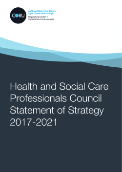 Health and Social Care Professionals Council Statement of Strategy
