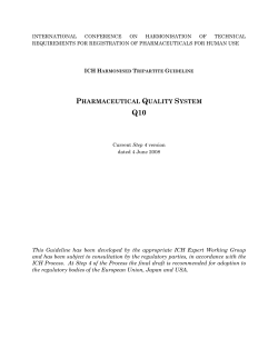 Q10 Pharmaceutical Quality System