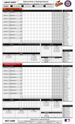 LINEUP SHEET NEXT GAME