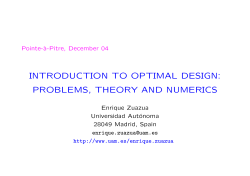 INTRODUCTION TO OPTIMAL DESIGN: PROBLEMS, THEORY