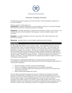 Grant Outputs and Outcomes
