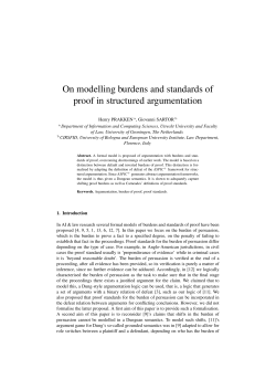 On modelling burdens and standards of proof in