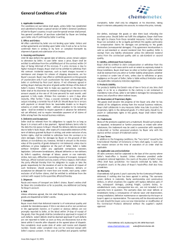 General Conditions of sale