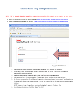 SETUP STEP 3: Logging into External Access (Once registration is