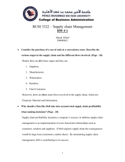 College of Business Administration BUSI 3322 &ndash; Supply chain