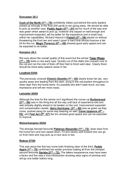 Doncaster 29.3 Cock of the North (1st &ndash; 75) confidently ridden just