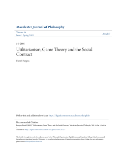 Utilitarianism, Game Theory and the Social Contract