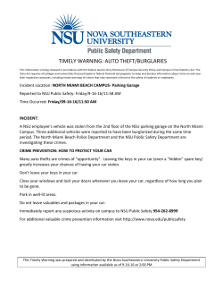 timely warning: auto theft/burglaries