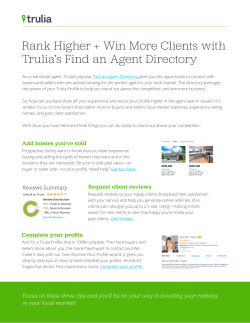 Rank Higher + Win More Clients with Trulia`s Find an Agent Directory