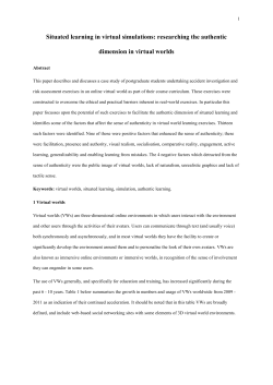 Situated learning in virtual simulations: researching the authentic